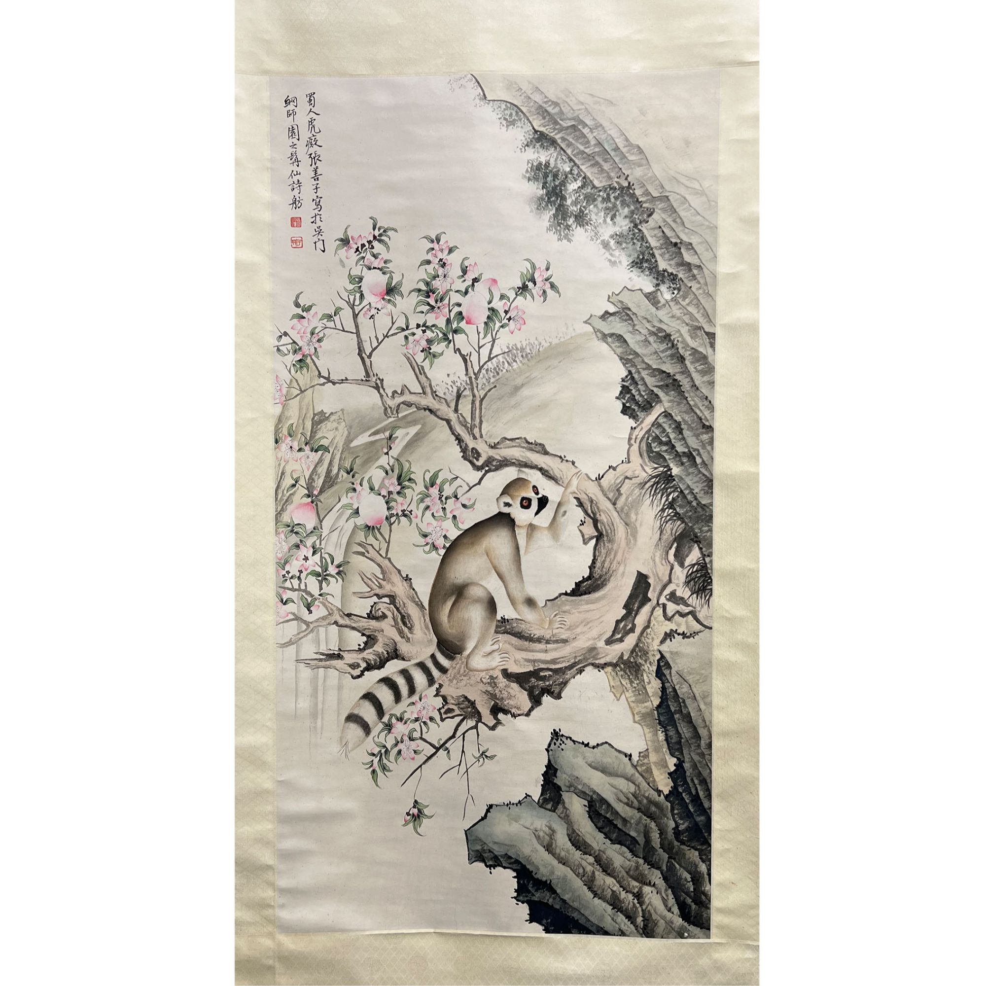 张善子款 交趾果然图 127cm*65cm