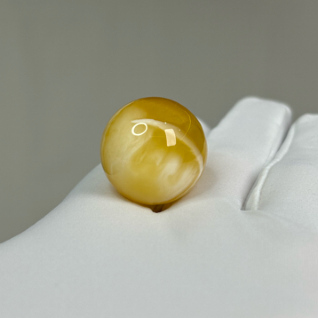 【 琥珀精灵 】天然俄料蜜蜡圆珠单珠21.4mm