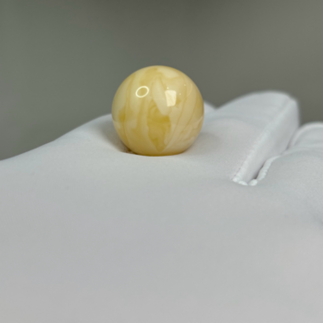 【 琥珀精灵 浓蜡·白·妖白花】17mm天然俄料蜜蜡圆珠单珠