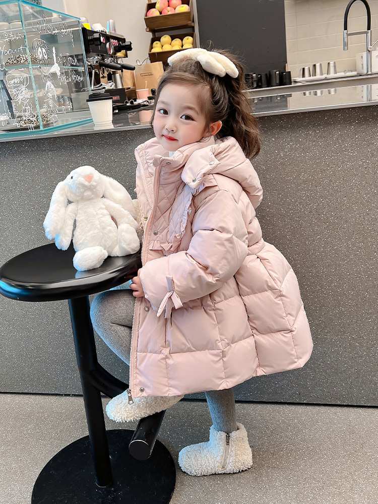 女童冬季羽绒服2023新款洋气中长款棉袄宝宝冬装棉衣儿童棉服外套
