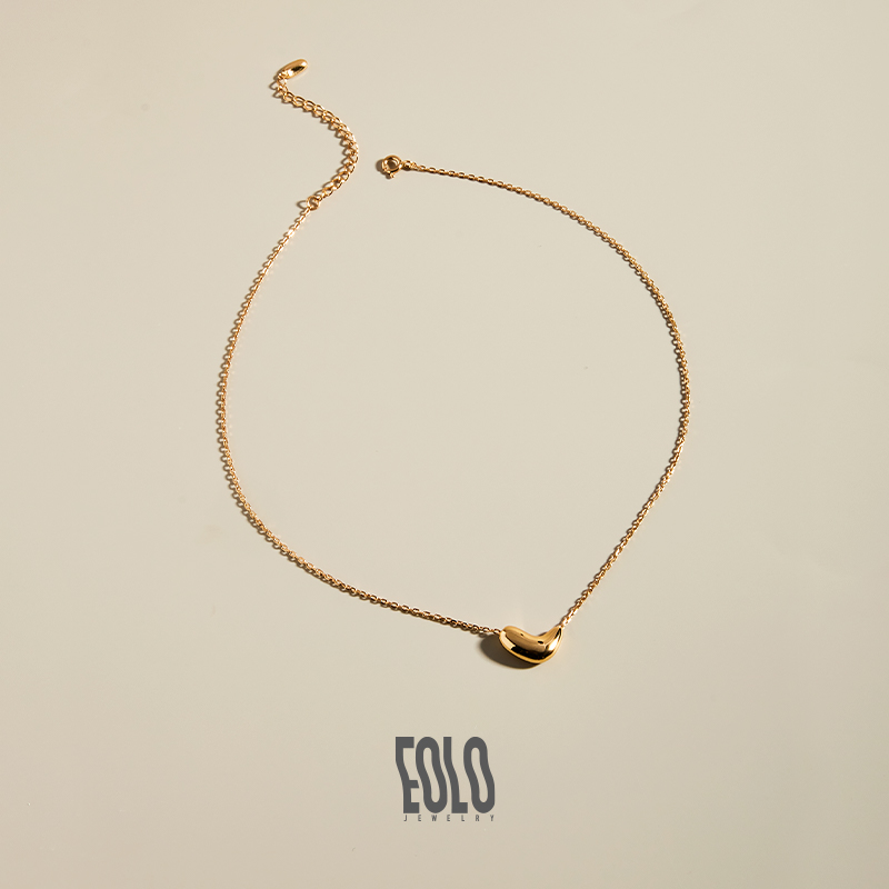 EOLO 坠链均925银  水滴形项链 女纯银轻奢时尚简约小众百搭金色