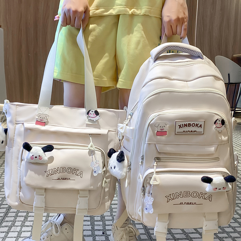 ilvr书包女生小学生女孩初中生两件套背包高中大学生大容量双肩包