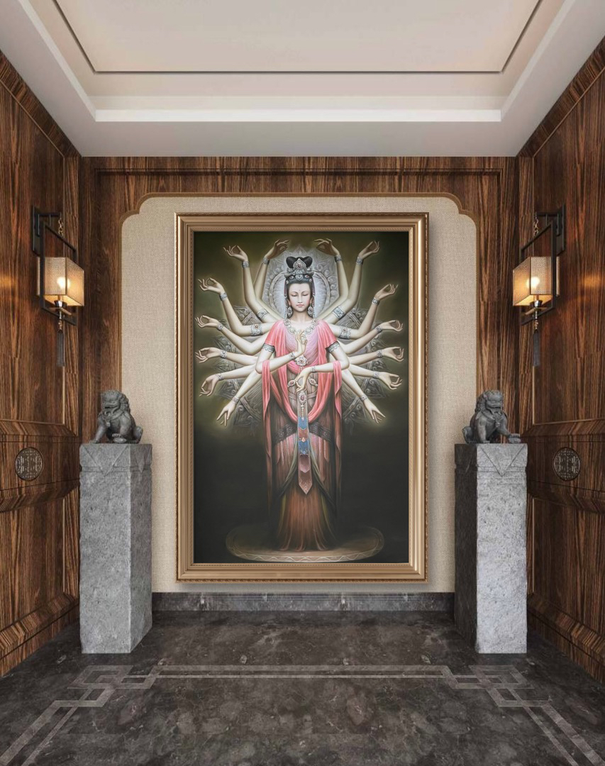 人物油画，画师手绘，带实木框，尺寸140*200