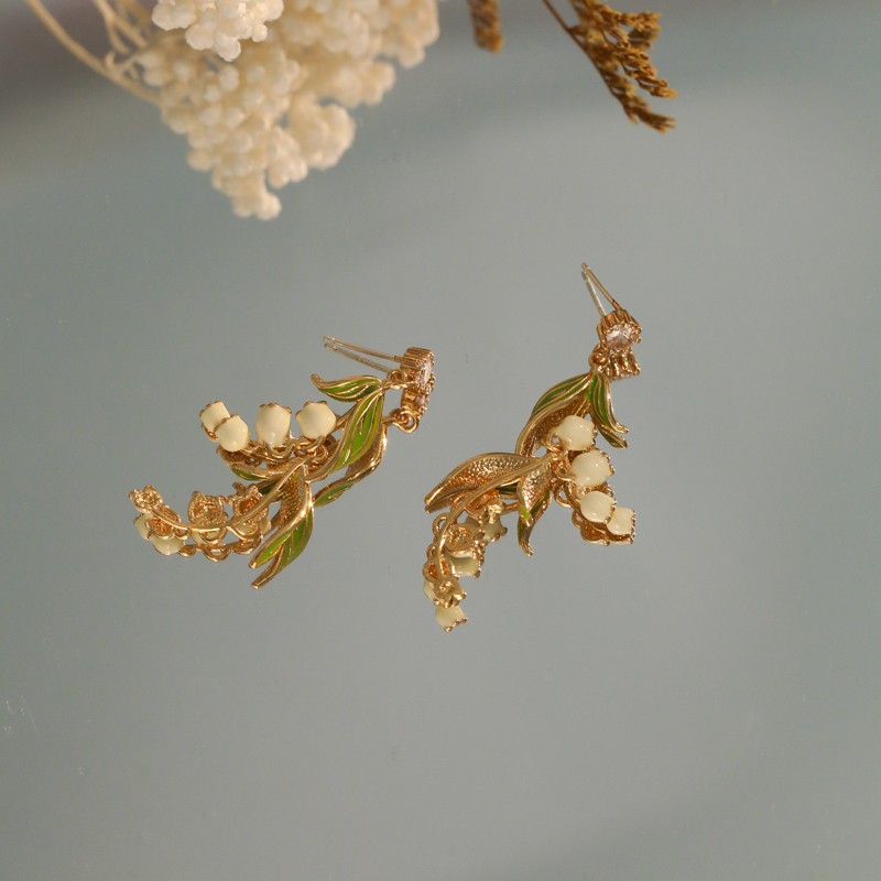  5086 铃兰花流苏耳钉个性时尚气质轻奢耳饰高级感