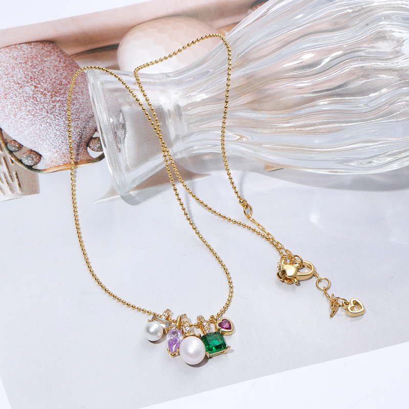 铜合金仿珍珠项链 7361 珠珠项链时尚轻奢百搭气质小众设计感