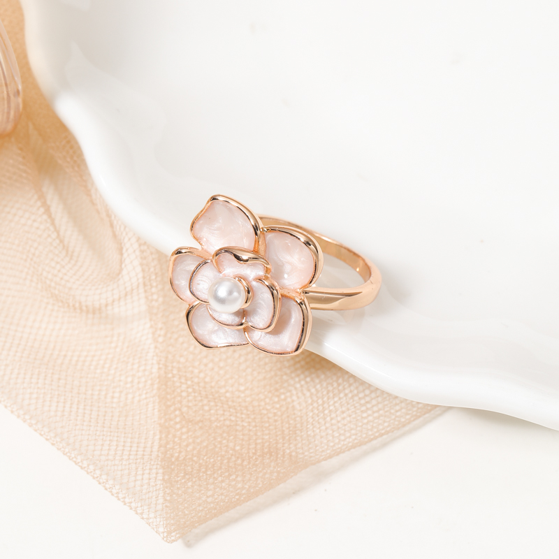 5094 彩山茶花戒指美感轻奢时尚花瓣戒指气质百搭