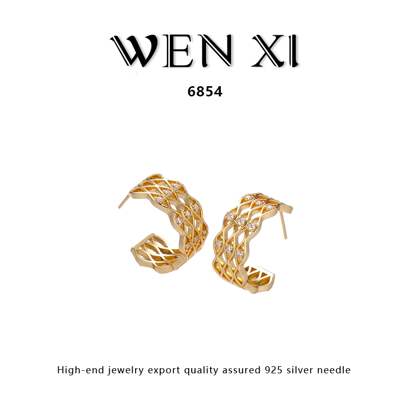 6854 编织耳钉女个性时尚气质轻奢耳饰