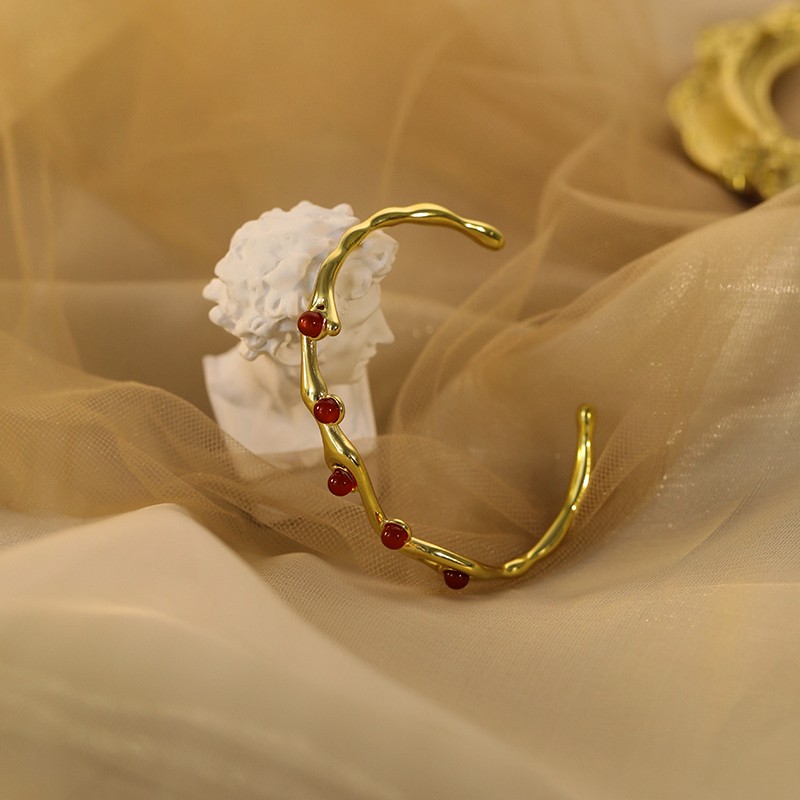 5161 红珠开口手镯时尚气质轻奢百搭小众高级感