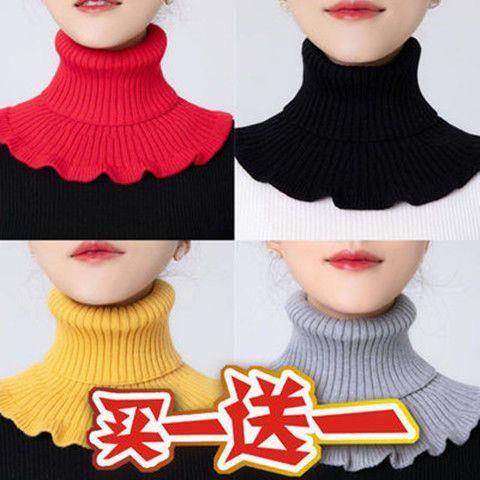 围脖女套头秋冬保暖脖套护颈椎百搭装饰假领子针织高领毛线衣领