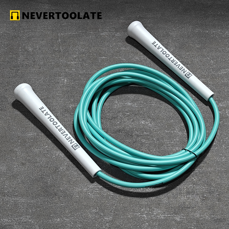NEVERTOOLATE加粗6mm大惯性好跳加长柄间3.2米可调不晚家重力跳绳