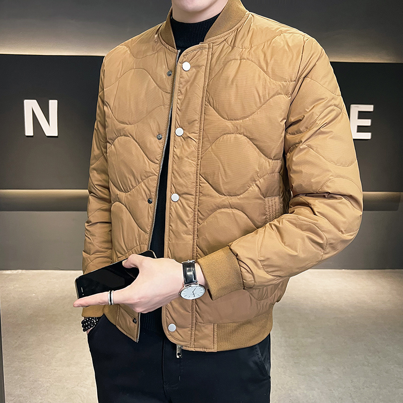 波司登冬季白鸭绒羽绒服男保暖纯色休闲百搭潮流加厚立领羽绒服