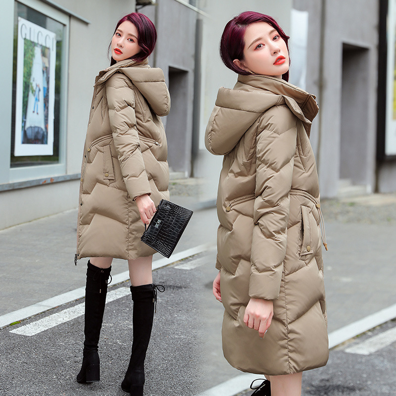 波司登休闲羽绒服女士中长款冬季新款时尚韩版宽松百搭保暖白鸭绒
