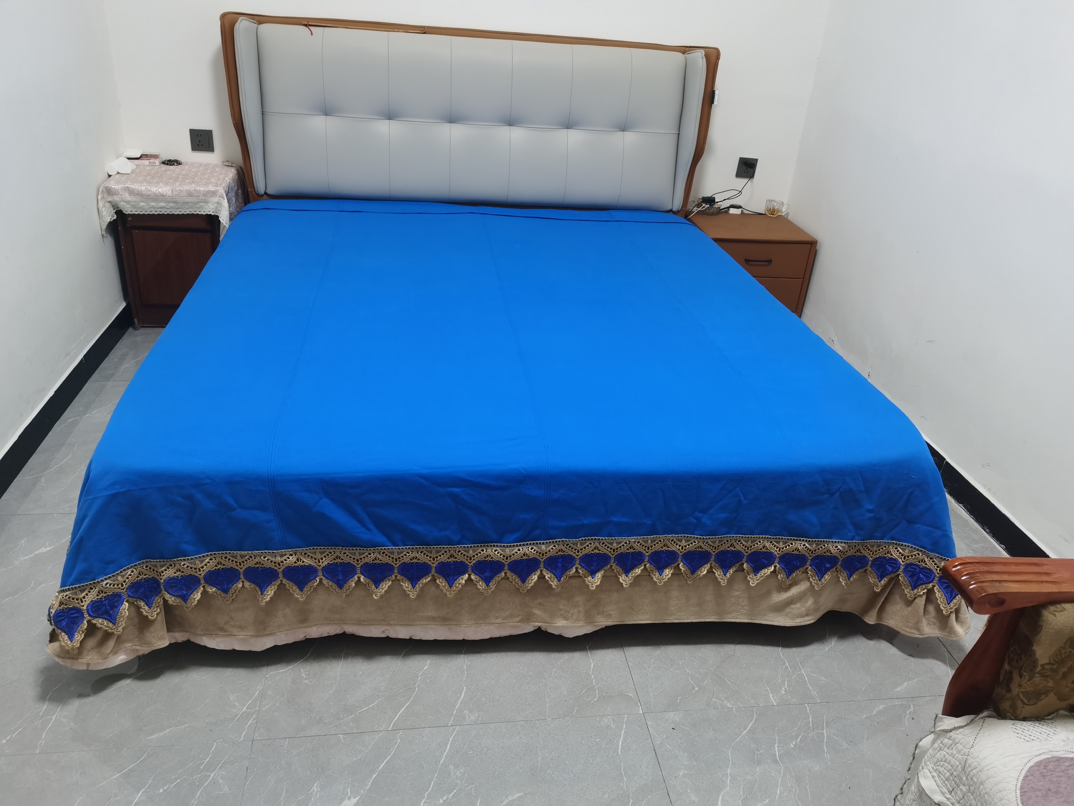 【纯手工】孔雀蓝床单(220cm*250cm)