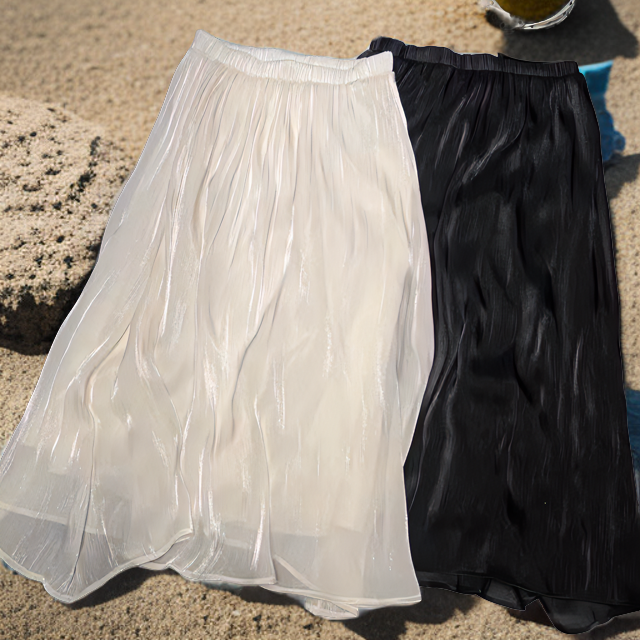 显瘦半身裙夏季蕾丝半身裙裙子气质高腰时尚纱裙半裙百褶裙中长款