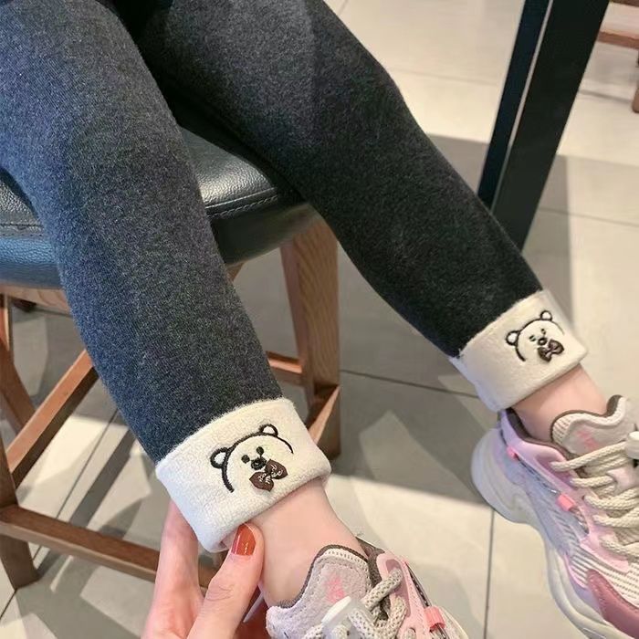 巴拉菈女童加绒打底裤儿童一体绒裤子秋冬新款中小童弹力裤宝宝CD