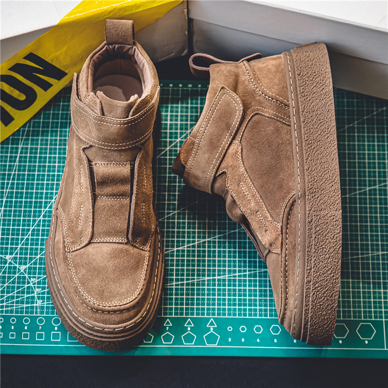 复古鞋子男款高帮休闲鞋时尚运动板鞋男防滑潮鞋2023新款秋季男鞋