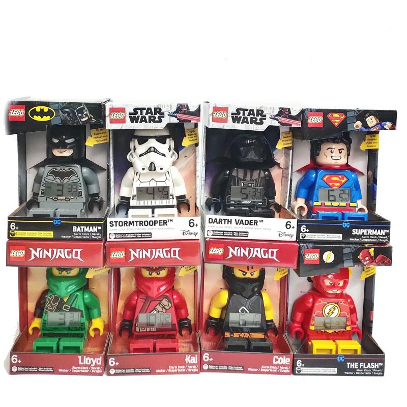 正品乐高闹钟时钟手表蝙蝠侠超人幻影忍者蜘蛛侠白兵儿童玩具公仔