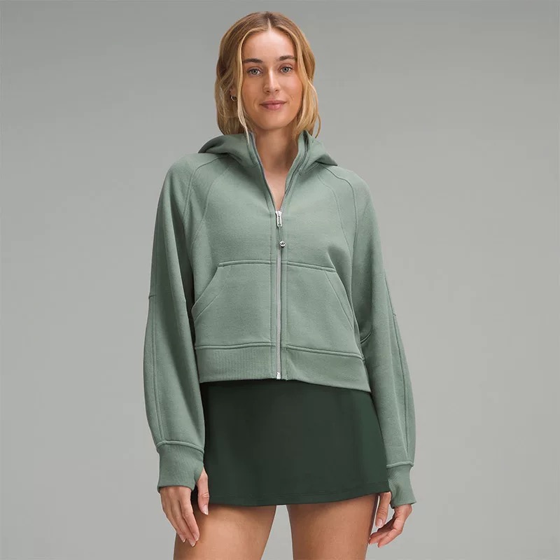 Scuba女士宽松拉链连帽衫休闲运动加绒外套百搭休闲上衣女