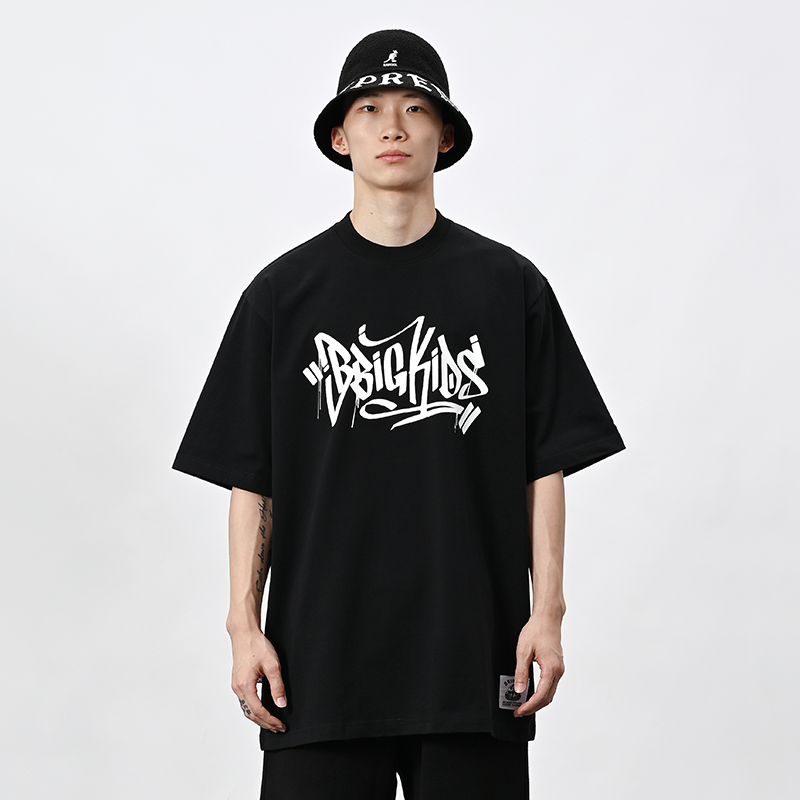 BBK bboy270g重磅 宽松小领口 T恤 街舞 HIPHOP滑板 嘻哈潮流短袖