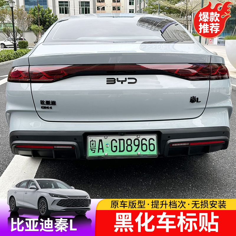 24-25款比亚迪秦Ldmi黑化车标贴BYD秦Lev外饰车标前后改装立体贴