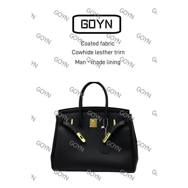 GOYNGOYN手工打造真皮女士双手提新款包WW024黑色BO