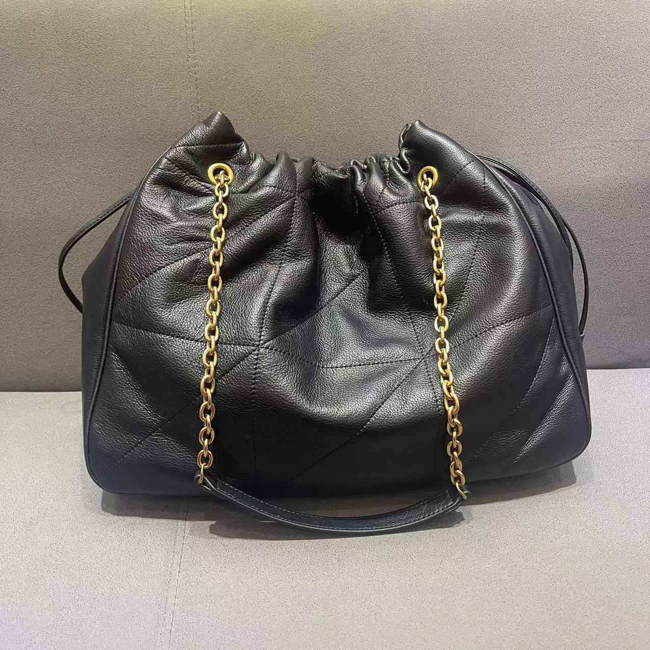 【A043-5966】秋冬新款时尚百搭单肩包黑色大号大容量托特包