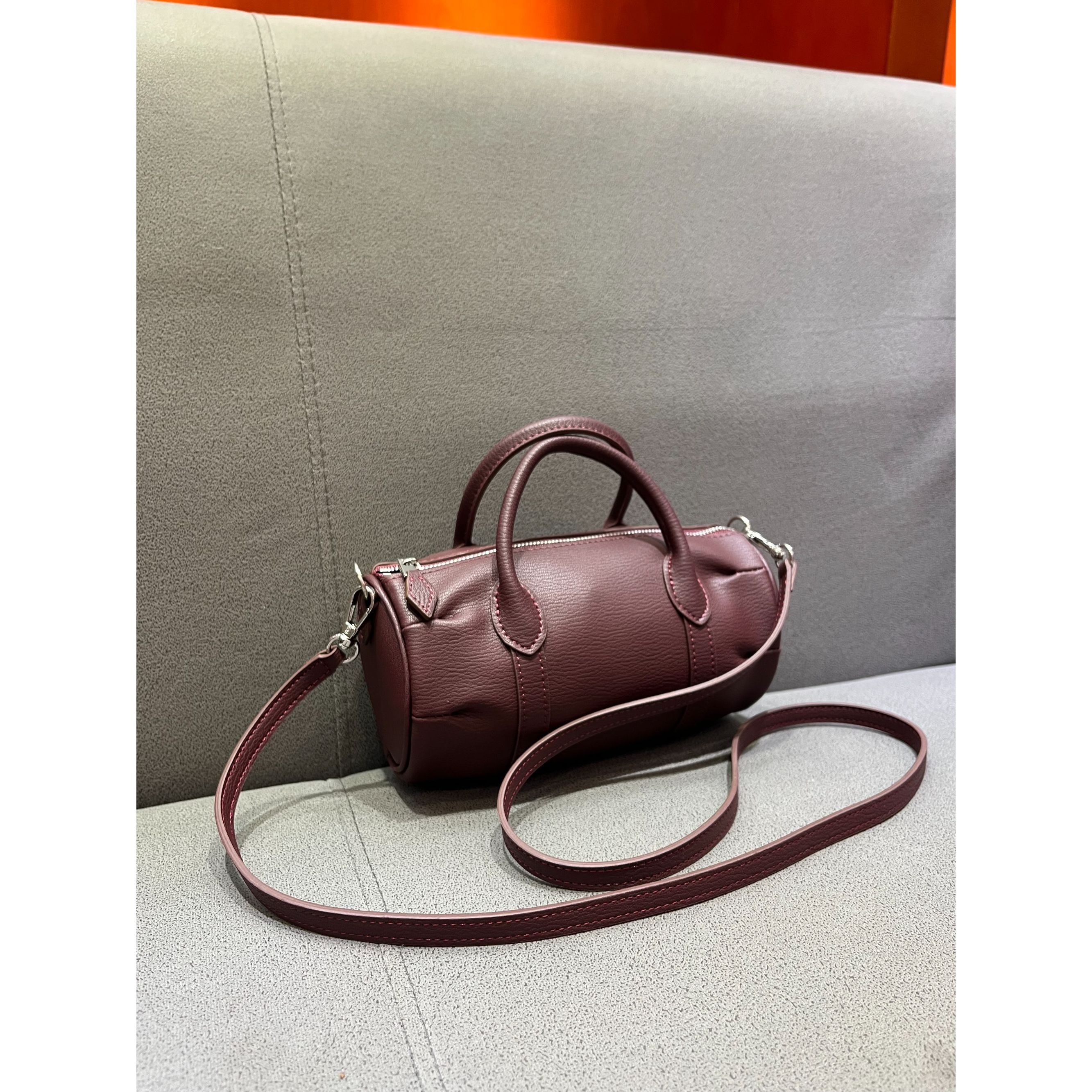 【AA020-692】枣红色新款百搭休闲时尚简约女士手提单肩包