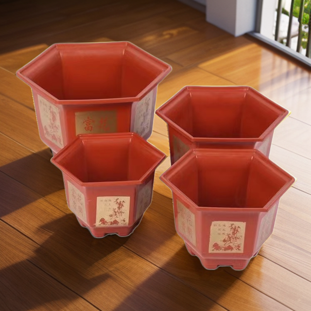 37cm口径加大加厚绿萝盆栽果树大号耐晒花盆树脂多肉花盆六角盆