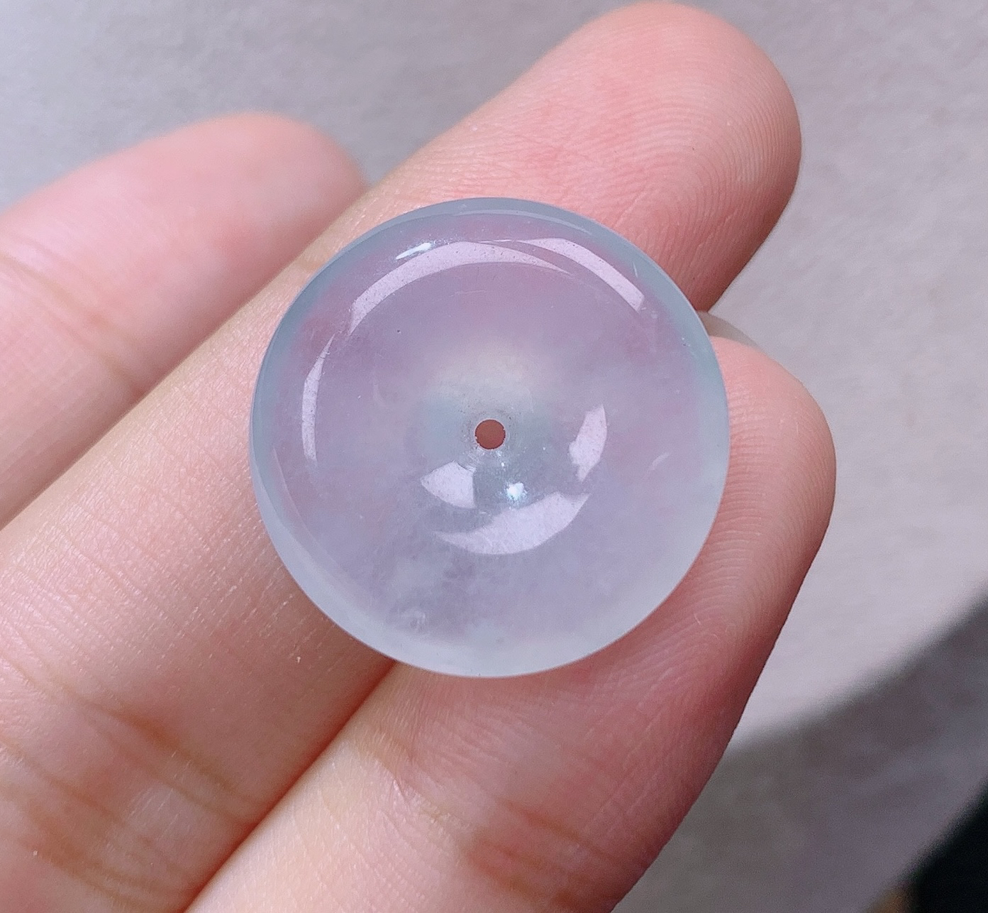 缅甸翡翠A货老坑种冰种平安扣吊坠怀古挂件揭阳精品20.2*5mm