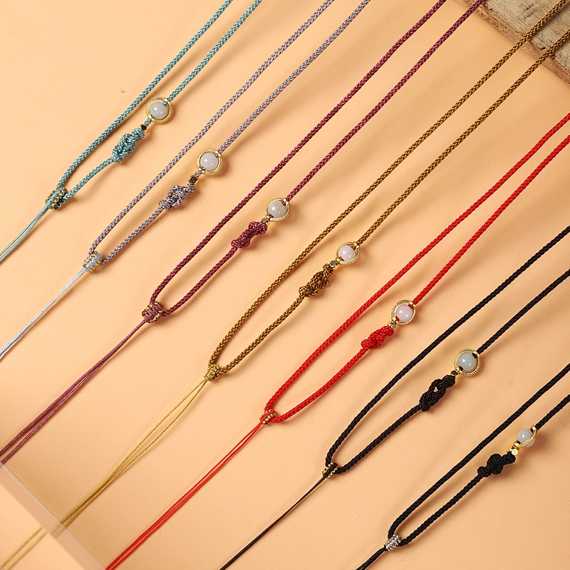 铜合金亚克力吊坠 非金属布艺吊坠 平安扣佛头可调节纯手工挂绳编