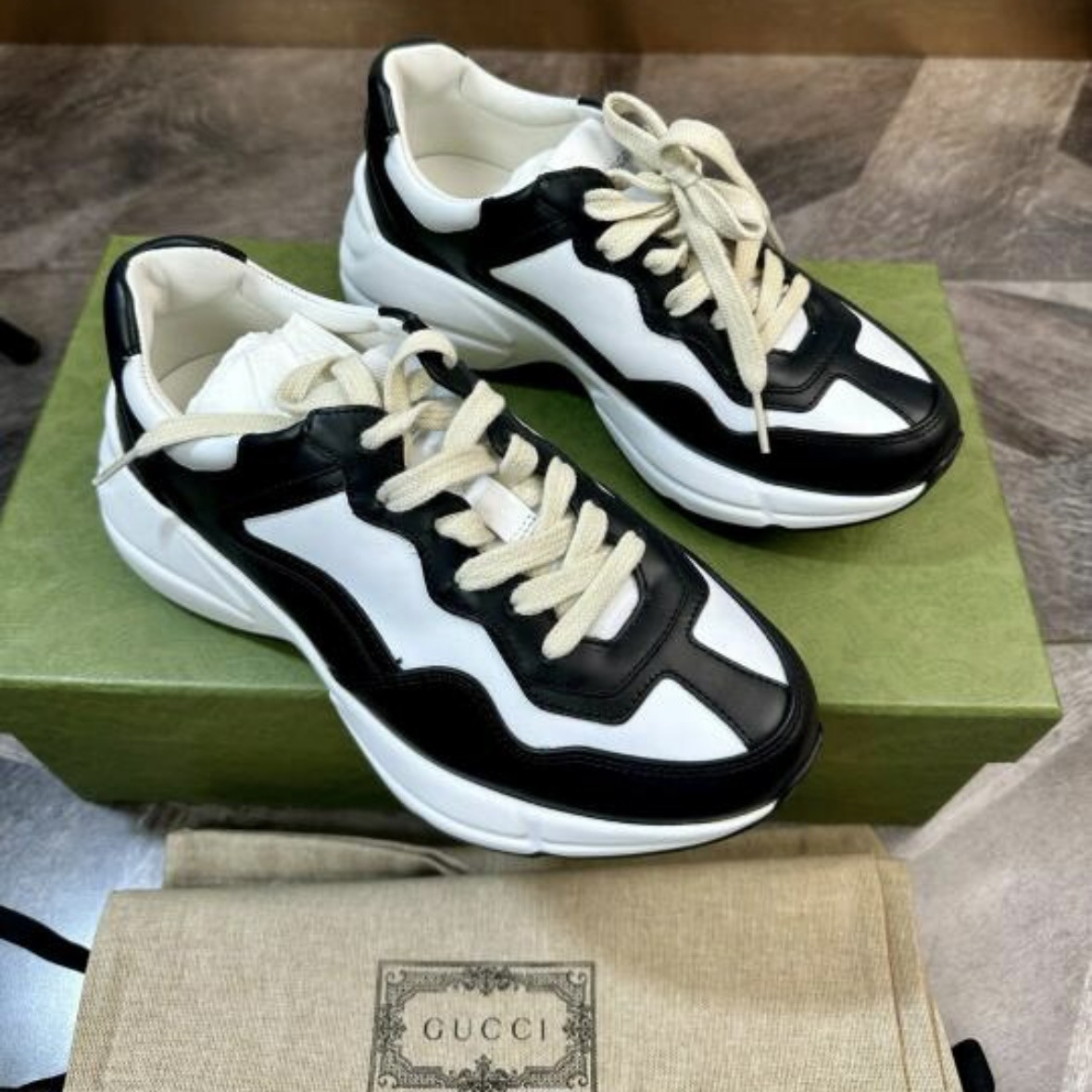 全新古驰Gucci 老爹黑白 36.5