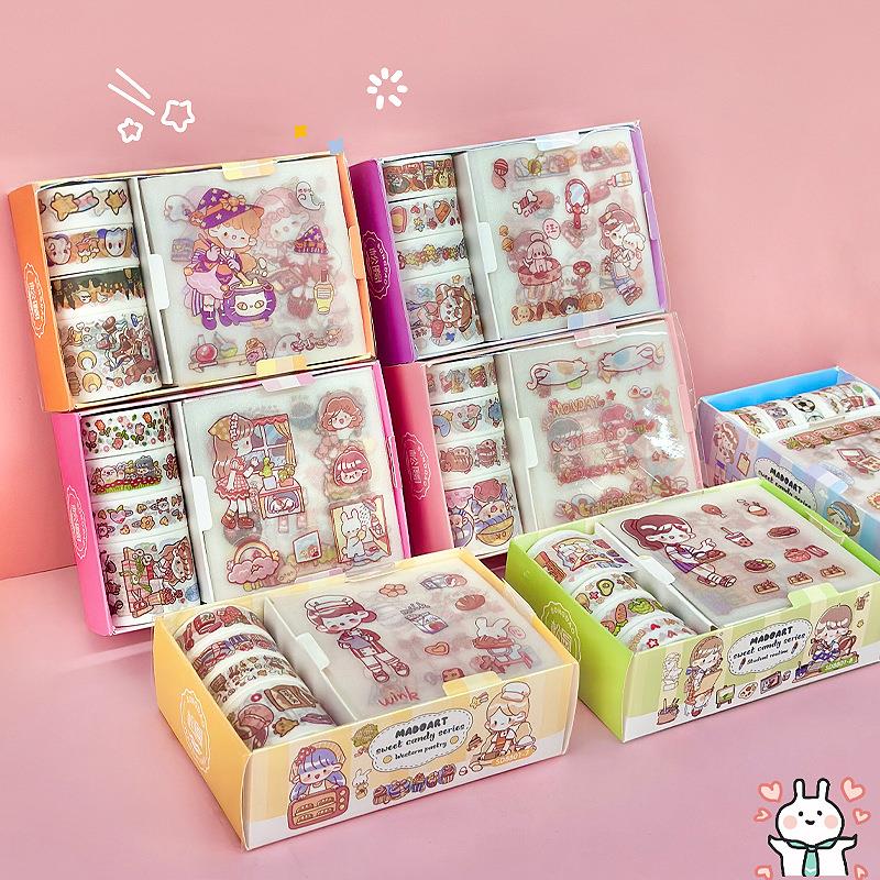儿童手账贴纸胶带高颜值可爱少女心手帐素材贴纸生日礼物贴画批发