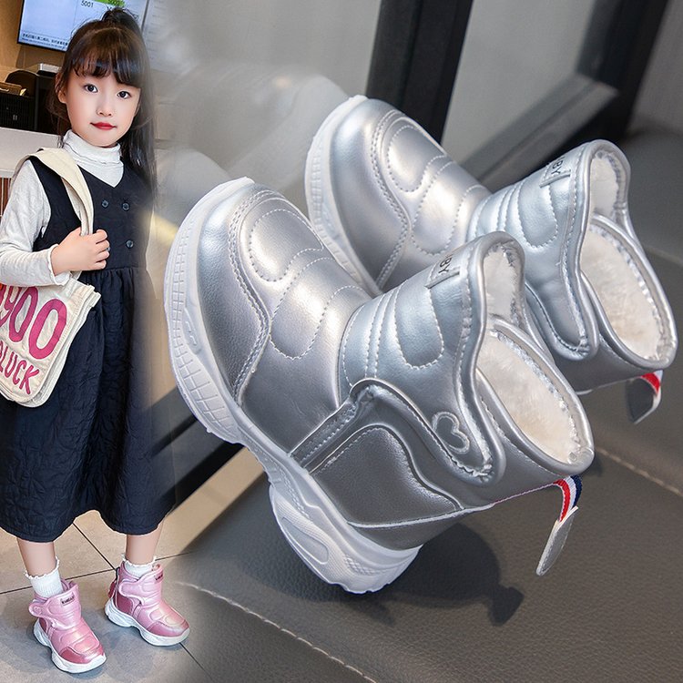 回力瑞女童雪地靴2023新款冬季女孩加绒加厚大棉鞋防滑儿童棉靴