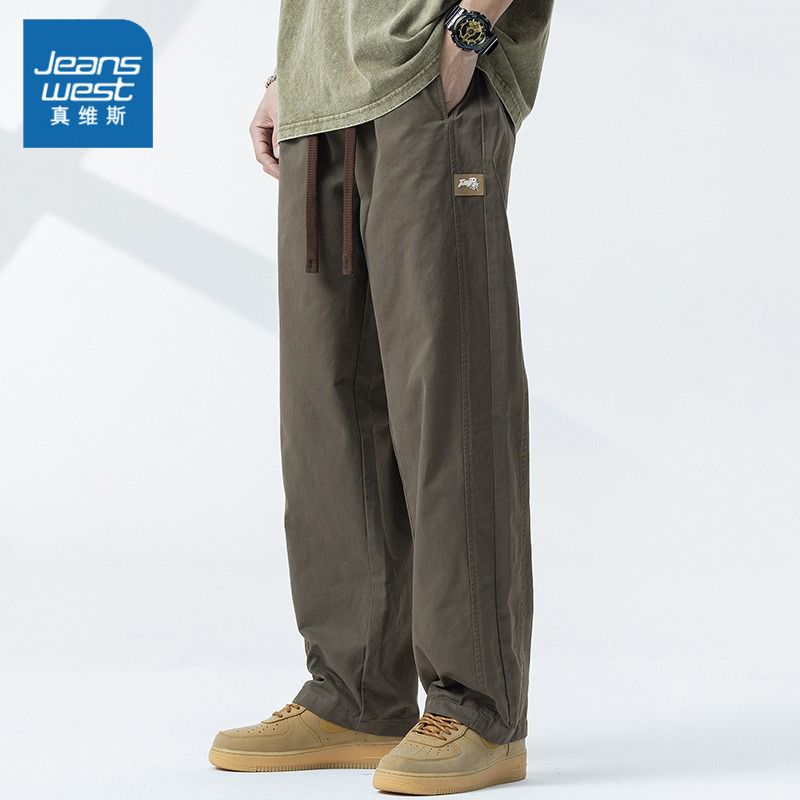 Jeanswest/真维斯秋季美式高街纯棉休闲裤男士潮牌宽松潮流工装裤