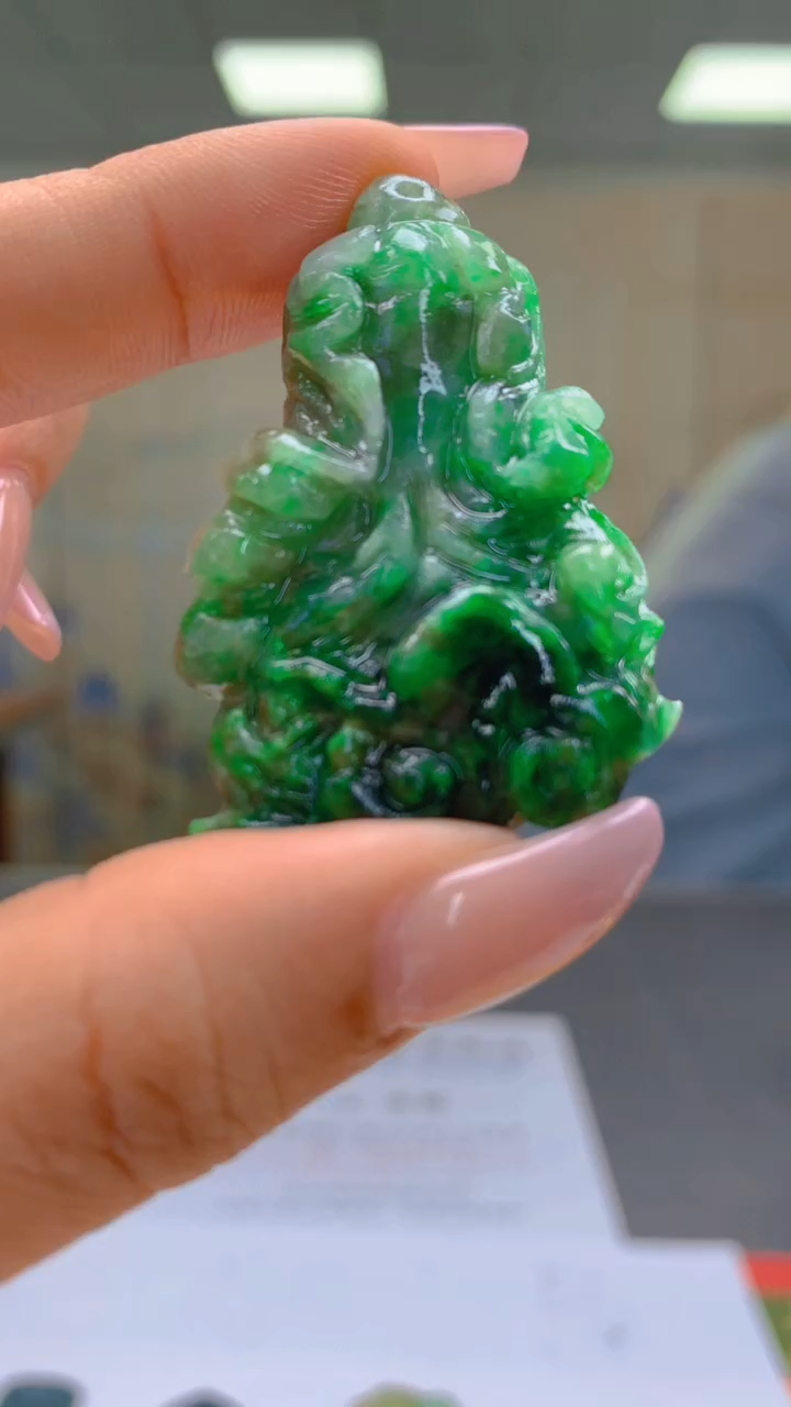 【闪购商品】定制翡翠未镶嵌17-4898ty-毛货挂件