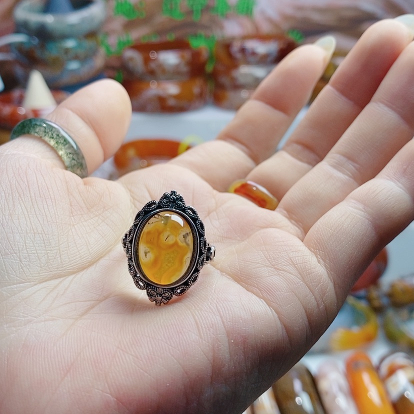 【闪购商品】玛瑙/玉髓戒指合金