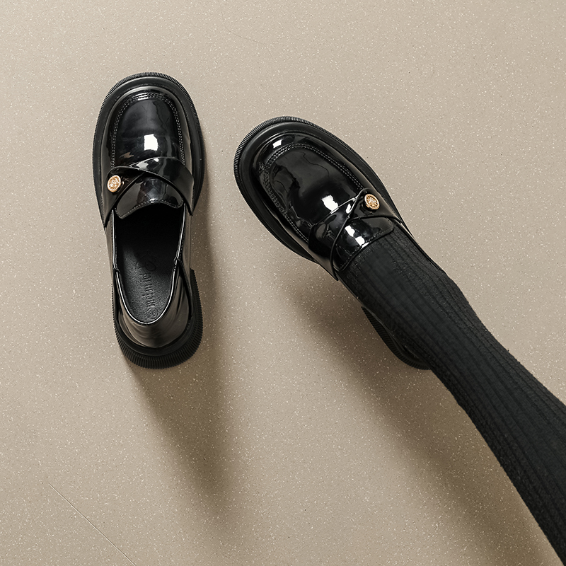 小个子乐福鞋小码313233厚底2023新款33码34内增高小皮鞋女英伦风