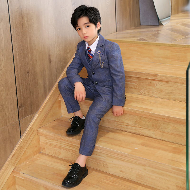 男童春秋西装套装儿童新款花童礼服洋气走秀钢琴演出服帅气西服酷