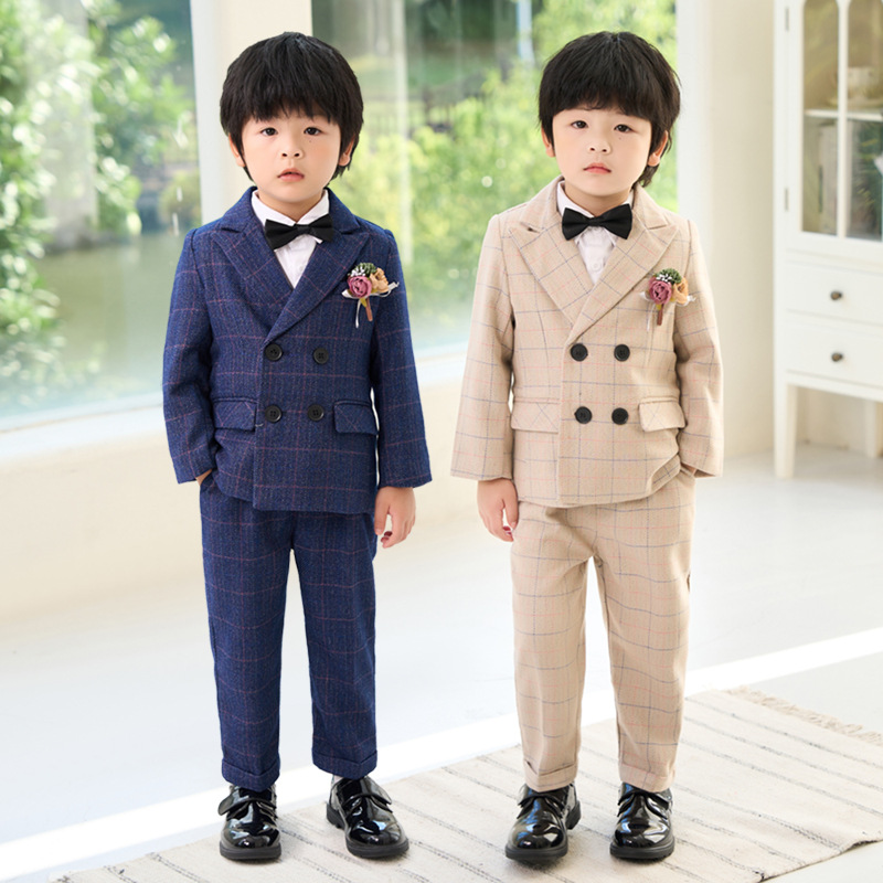 男童西装套装春秋韩版花童婚礼服钢琴演出服洋气西服英伦格儿童