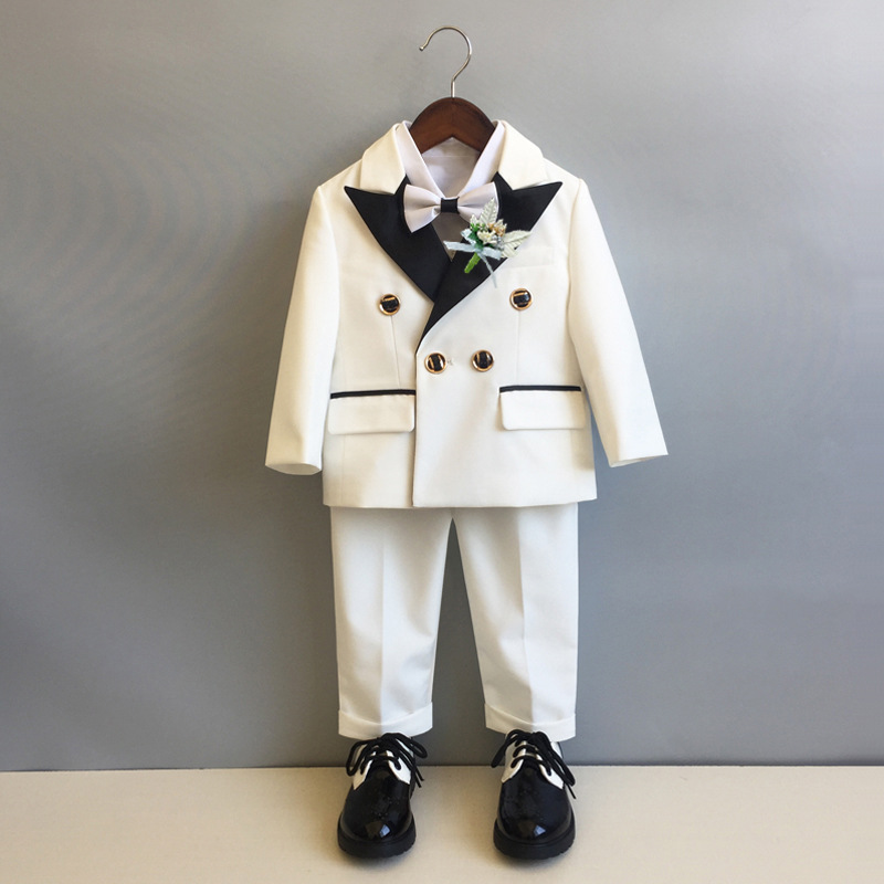 男童春秋花童礼服套装男孩韩版西装新款演出服宝宝周岁礼服西服酷