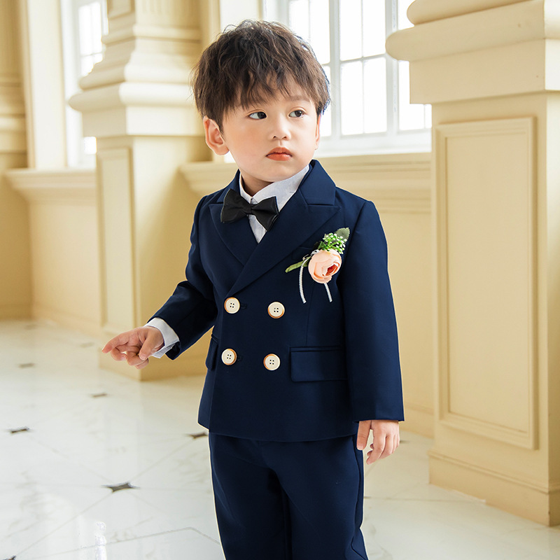 儿童西装套装秋冬新款男童英伦风周岁宴会礼服花童西服演出服洋气