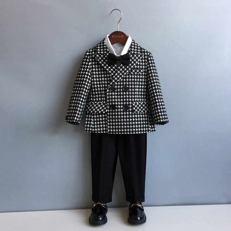 儿童西装套装男童春秋新款韩版周岁礼服男宝宝花童走秀演出服洋气
