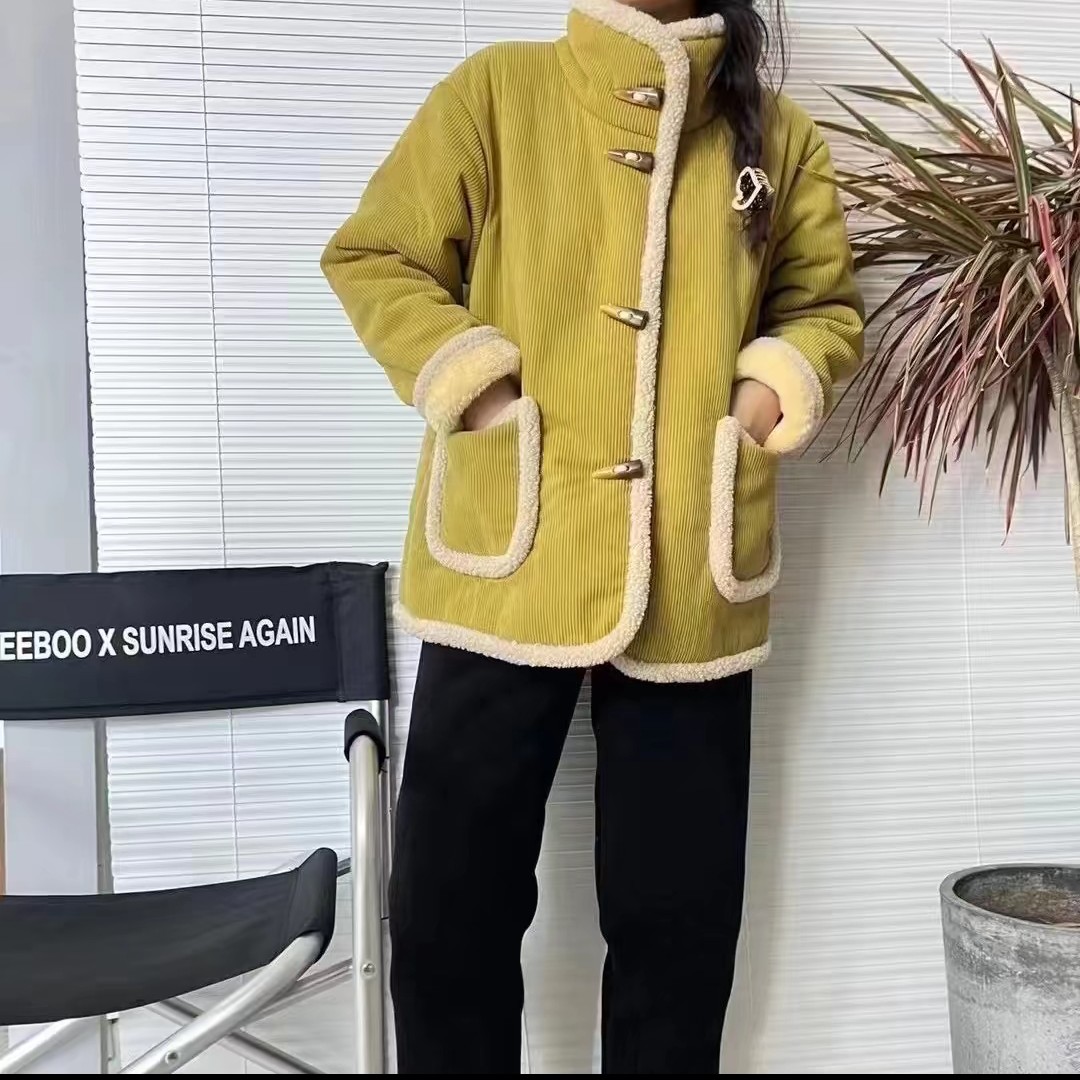 2019 冬季新款纯色简约牛角扣可外穿家居服套装