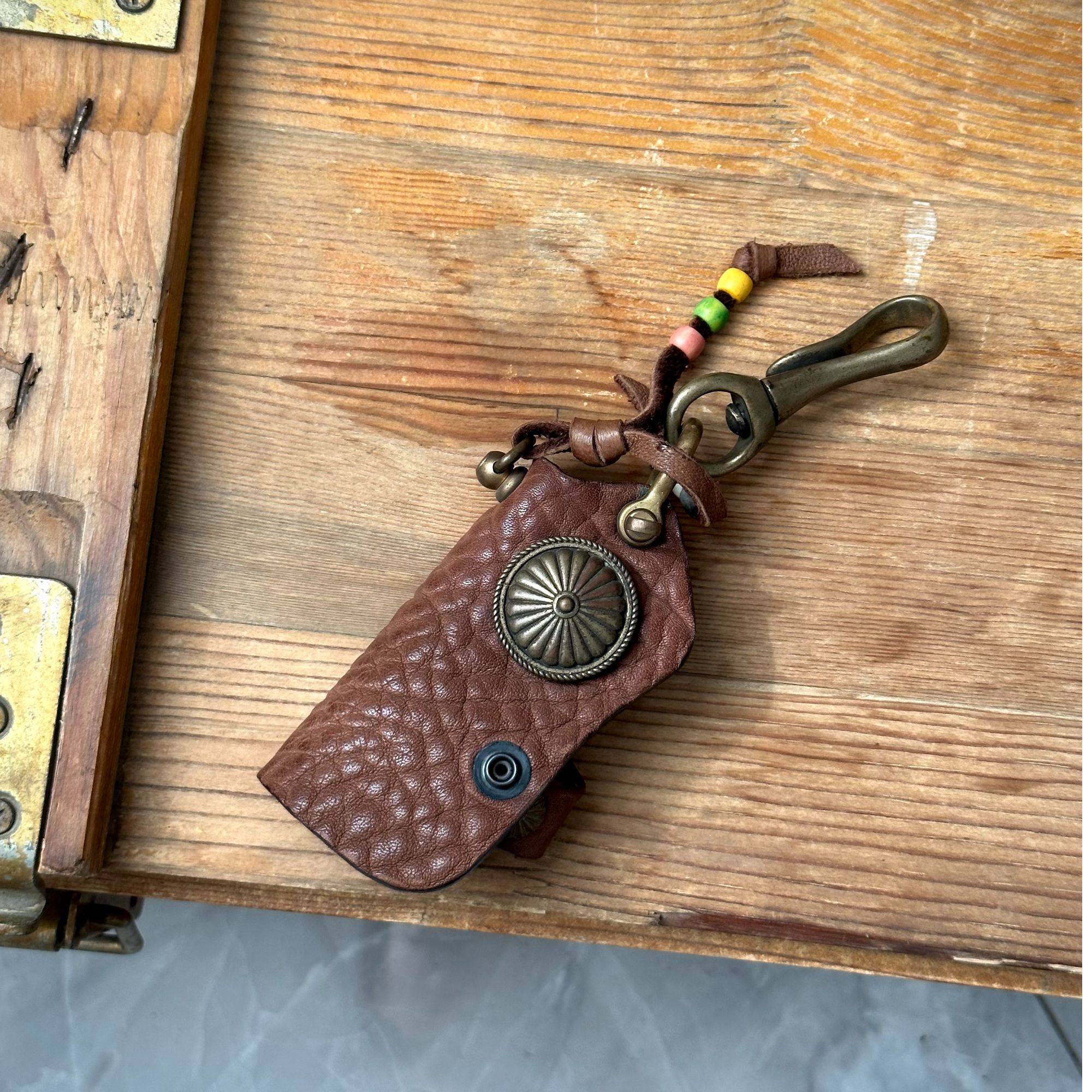 纯牛皮钥匙扣精致复古配件硬汉必品