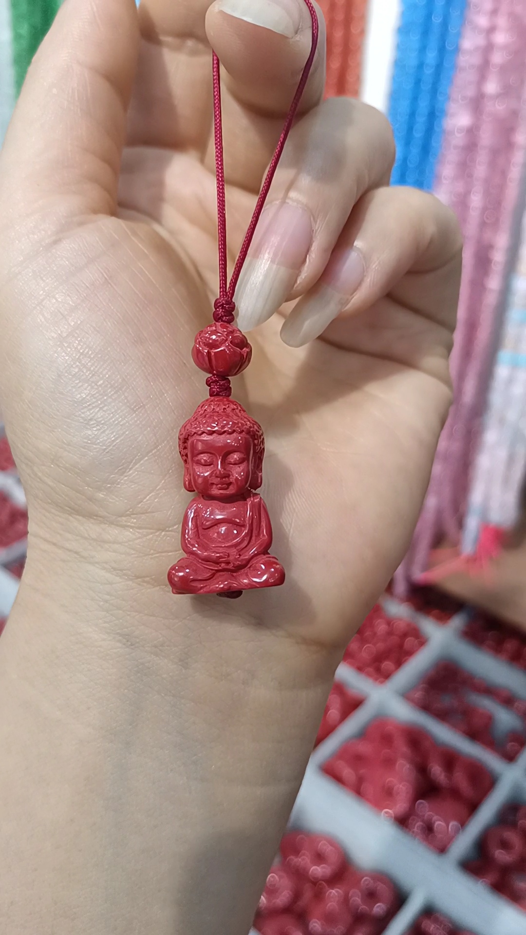 含辰砂工艺品正品朱砂本命年帝王砂宝宝佛手机挂件