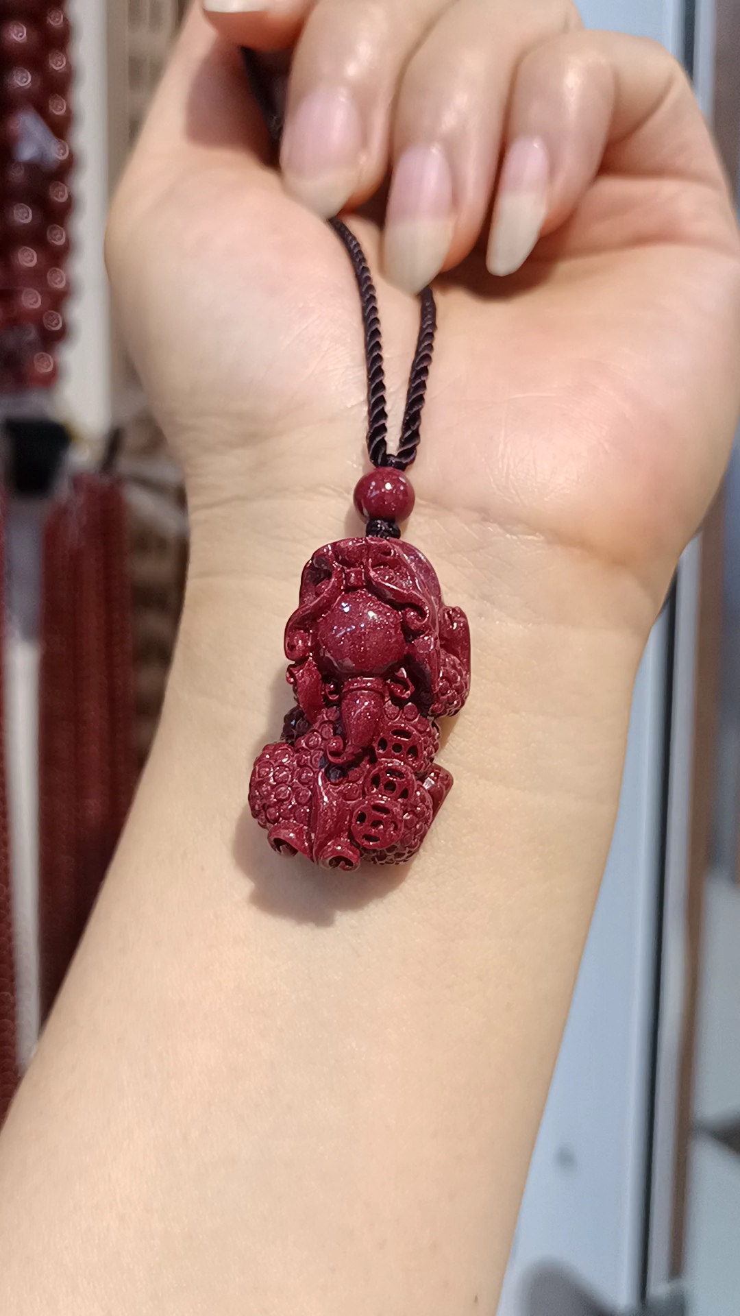 含辰砂工艺品正品朱砂本命年紫金砂貔貅吊坠