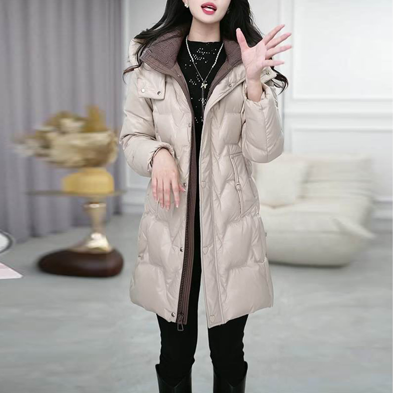 气质女士棉服女2023新款冬季妈妈修身加厚保暖棉服小个子外套