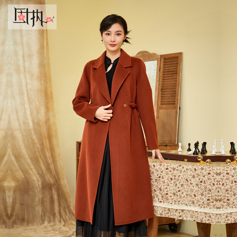 【诗语专属】固执秋冬新款学院风双面毛呢大衣外套女97234MT08705