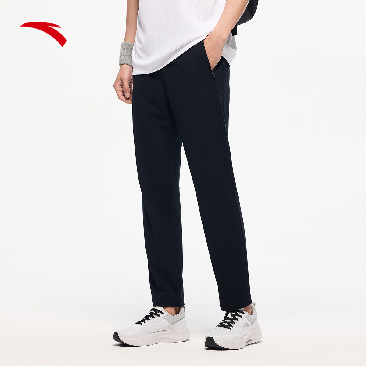 冰丝裤丨安踏修身针织运动长裤男士夏季冰感透气显瘦时尚休闲裤