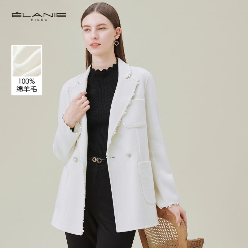 ELANIE RIESE 简约宽松显瘦气质绵羊毛西装外套 E20UF0801X